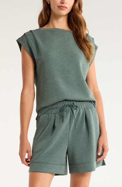 Soft Luxe Knit Gathered Shoulder Top