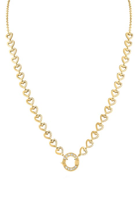 14k Gold Tiny Hearts Necklace