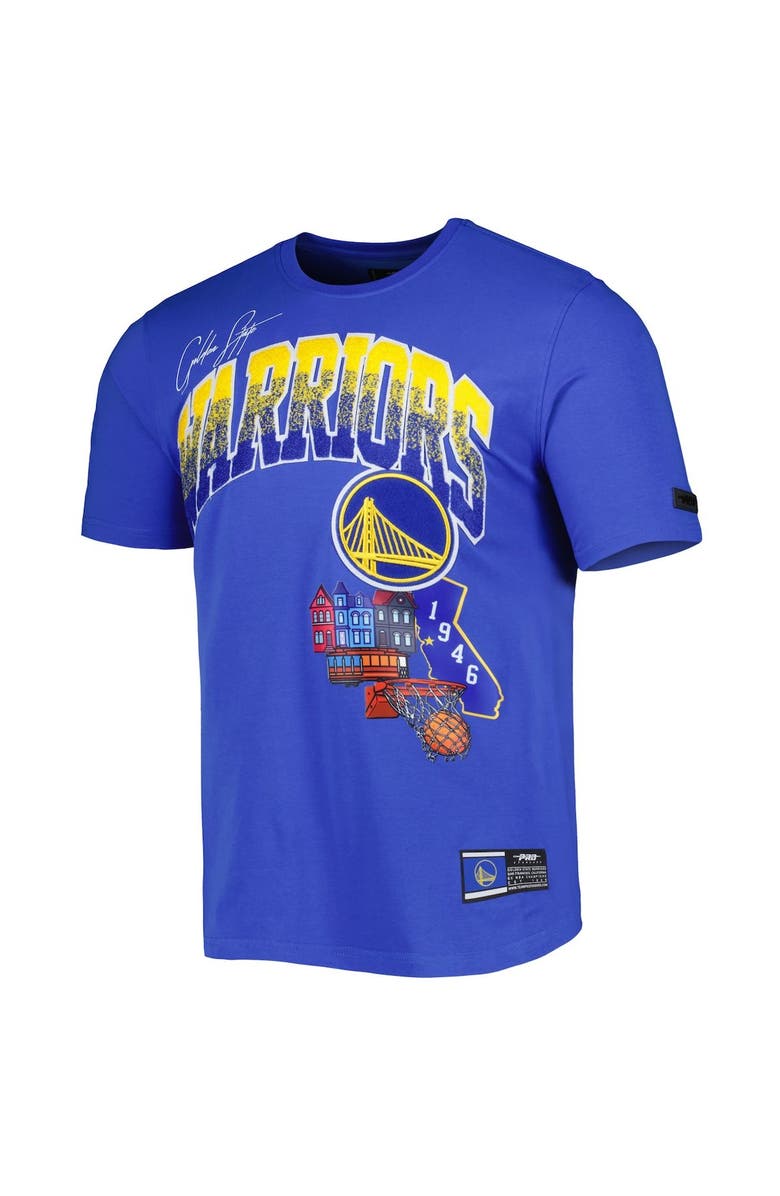 PRO STANDARD Men's Pro Standard Royal Golden State Warriors Hometown Chenille T-Shirt, Alternate, color, Royal