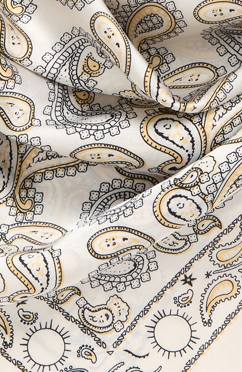 Lele Sadoughi Paisley Square Satin Scarf, Alternate, color, Ivory