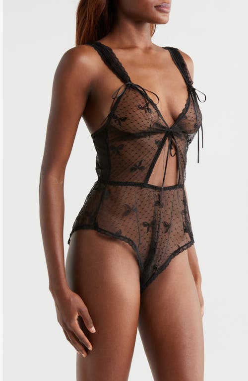 Kilo Brava Sheer Mesh Teddy In Black