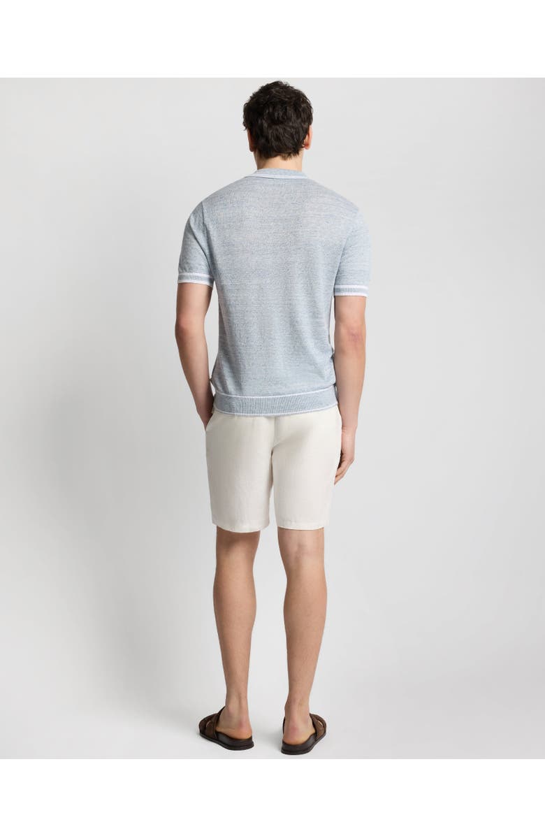 Onia Linen Knit Button Down Shirt, Alternate, color, Melange Sky