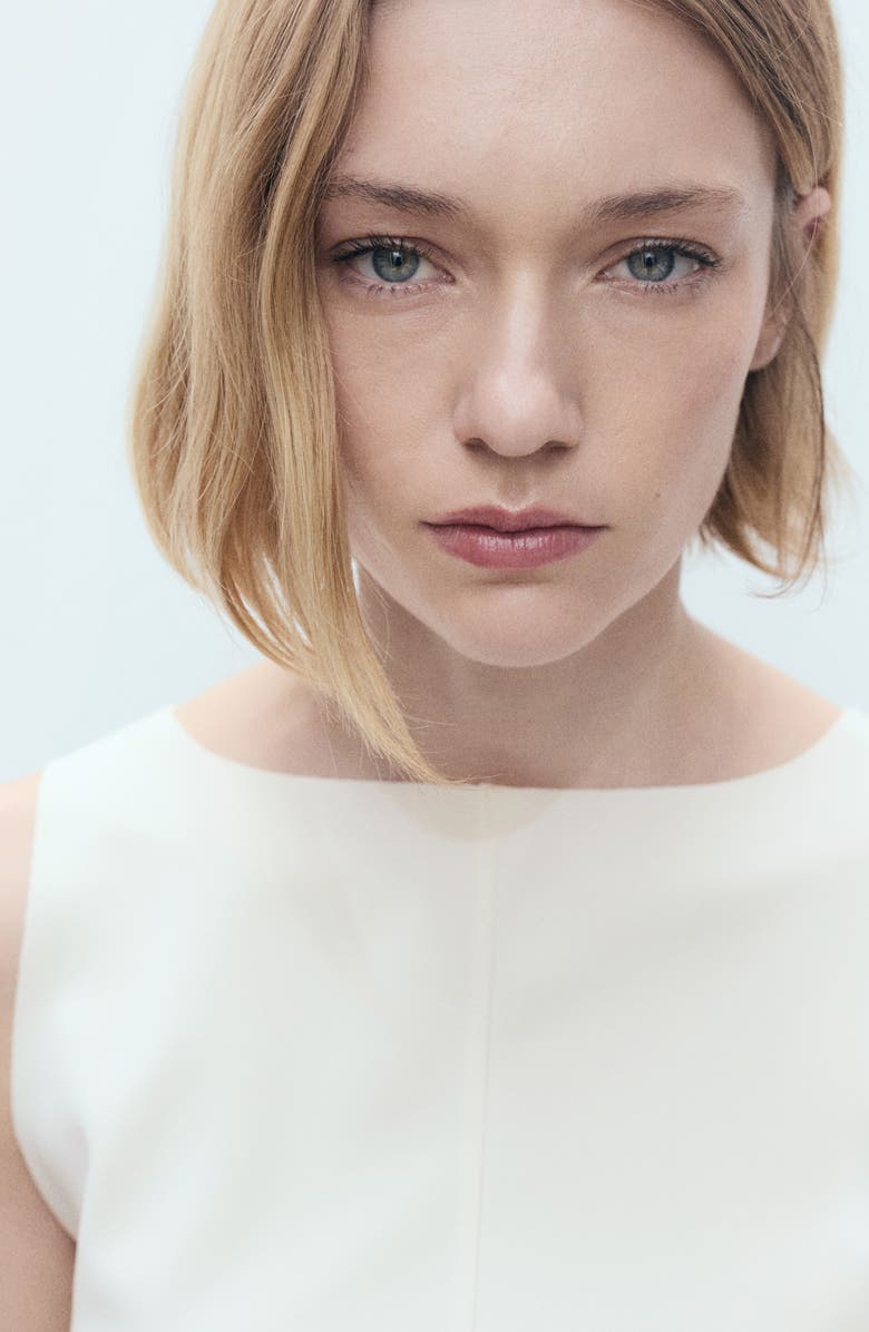 MANGO Boat Neck Knit Top, Alternate, color, Ecru