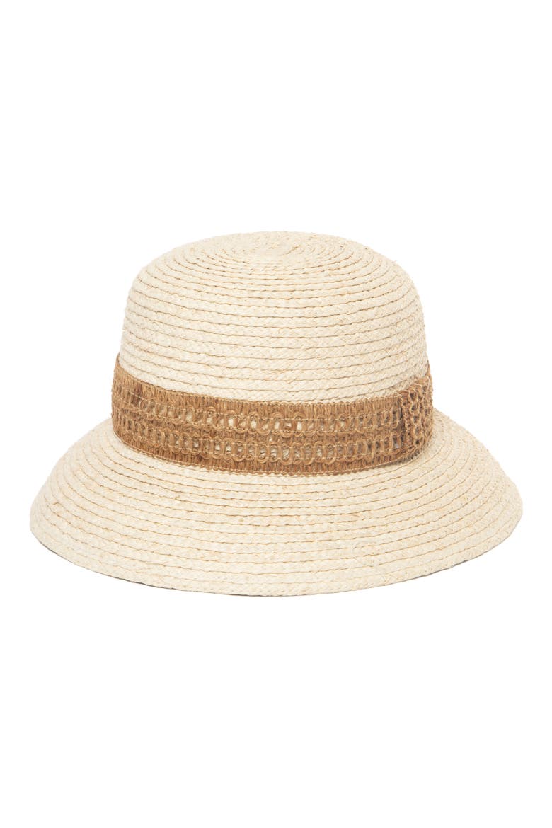 Raffia Braided Bucket Hat, Main, color, NATURAL