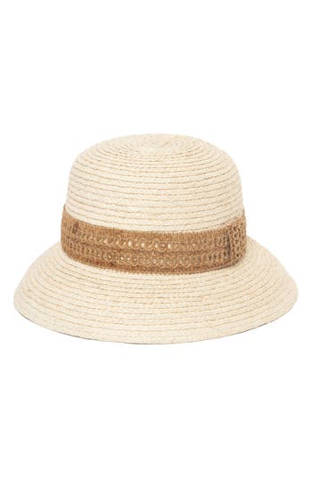 San Diego Hat Raffia Braided Bucket Hat In Neutral