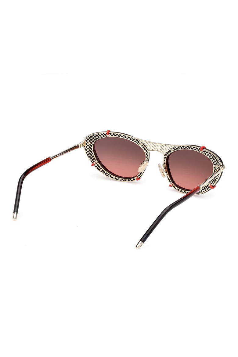 Dolly 54mm Gradient Oval Sunglasses, Alternate, color, BLACK / GOLD / ZEISS RED