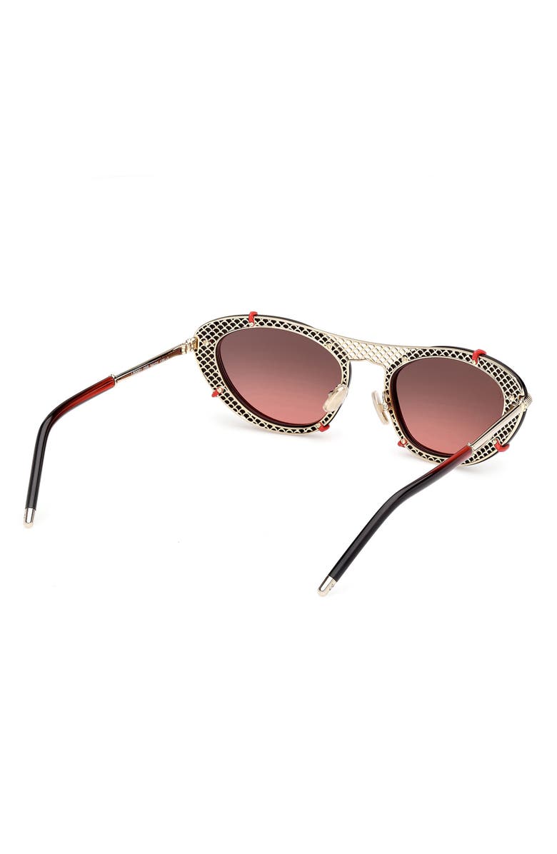 Christian Louboutin Dolly 54mm Gradient Oval Sunglasses, Alternate, color, Black / Gold / Zeiss Red