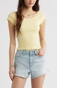 BP. Lace Trim Cotton Blend T-Shirt