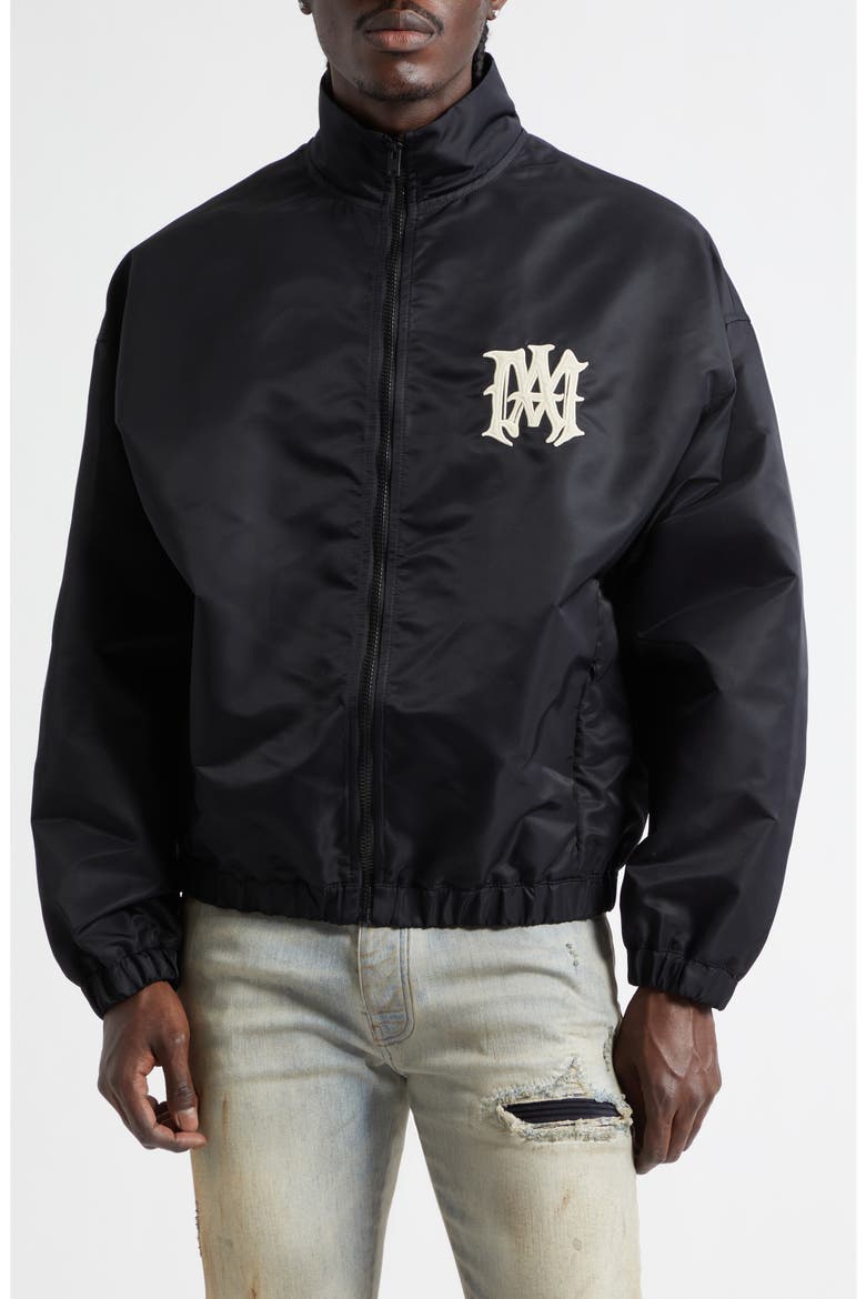 Hollywood Logo Appliqué Blouson Jacket, Main, color, BLACK