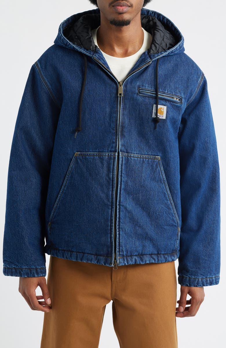 Carhartt Work In Progress Cleveland Hooded Jacket, Alternate, color, Blue (Stone Washed)