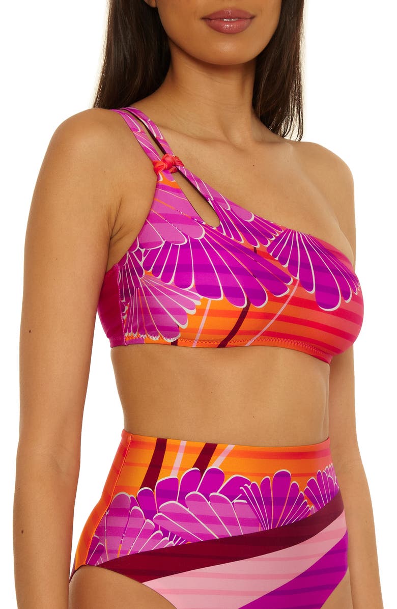 Trina Turk Rhodes Asymmetric Strappy Bikini Top, Alternate, color, Multi
