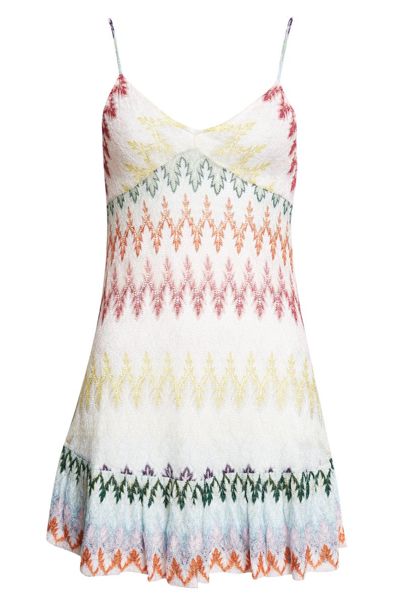 Missoni Metallic Zigzag Raschel Knit Minidress, Main, color, Multicolor On White Base