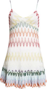 Missoni Metallic Zigzag Raschel Knit Minidress