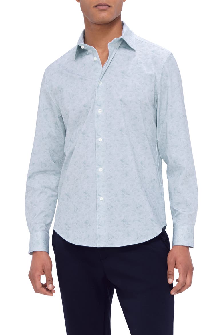James OoohCotton® Floral Print Button-Up Shirt, Main, color, SAGE