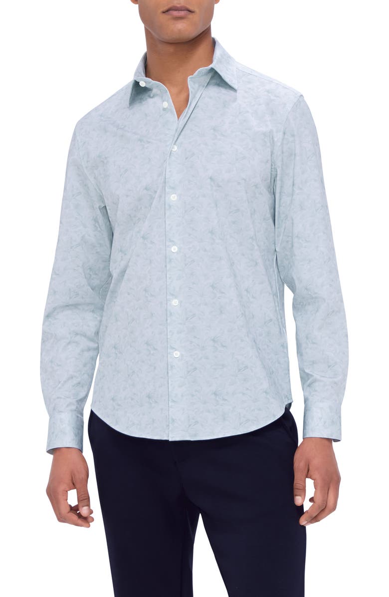 Bugatchi James OoohCotton<sup>®</sup> Floral Print Button-Up Shirt, Main, color,