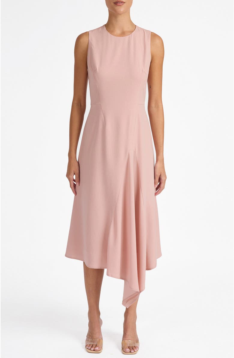 Santorelli Kayla Sleeveless Asymmetric Fit and Flare Dress, Alternate, color, Sweet Pink