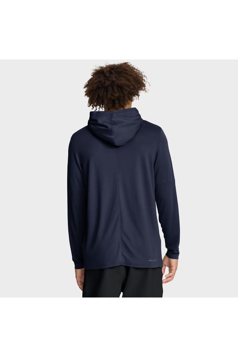 Men's Jordan Brand Navy Michigan Wolverines 2025 Sideline Performance Long Sleeve Hoodie T-Shirt, Alternate, color, Navy