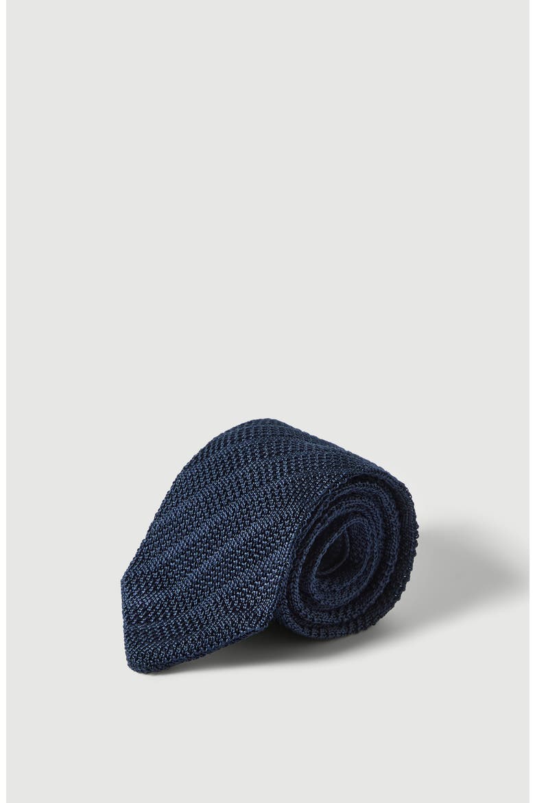 Textured silk tie, Alternate, color, Blue