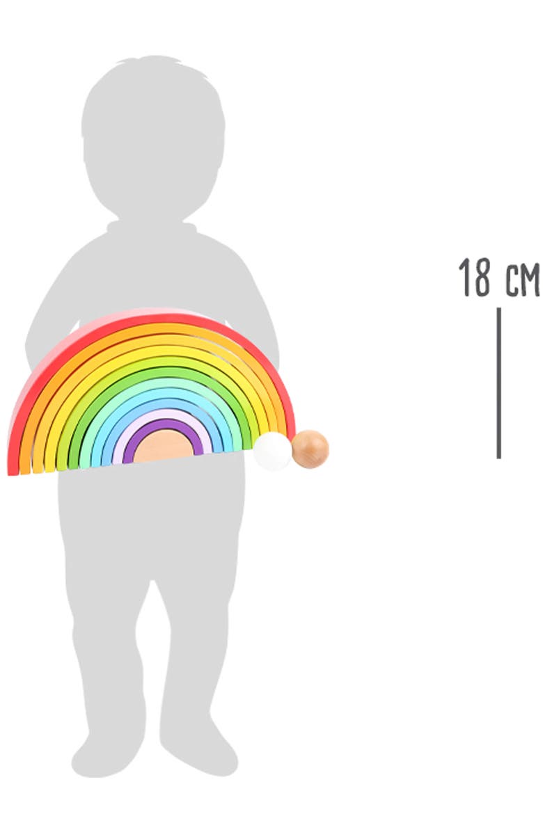 SMALL FOOT Rainbow Building Blocks Wooden Playset, Alternate, color, 