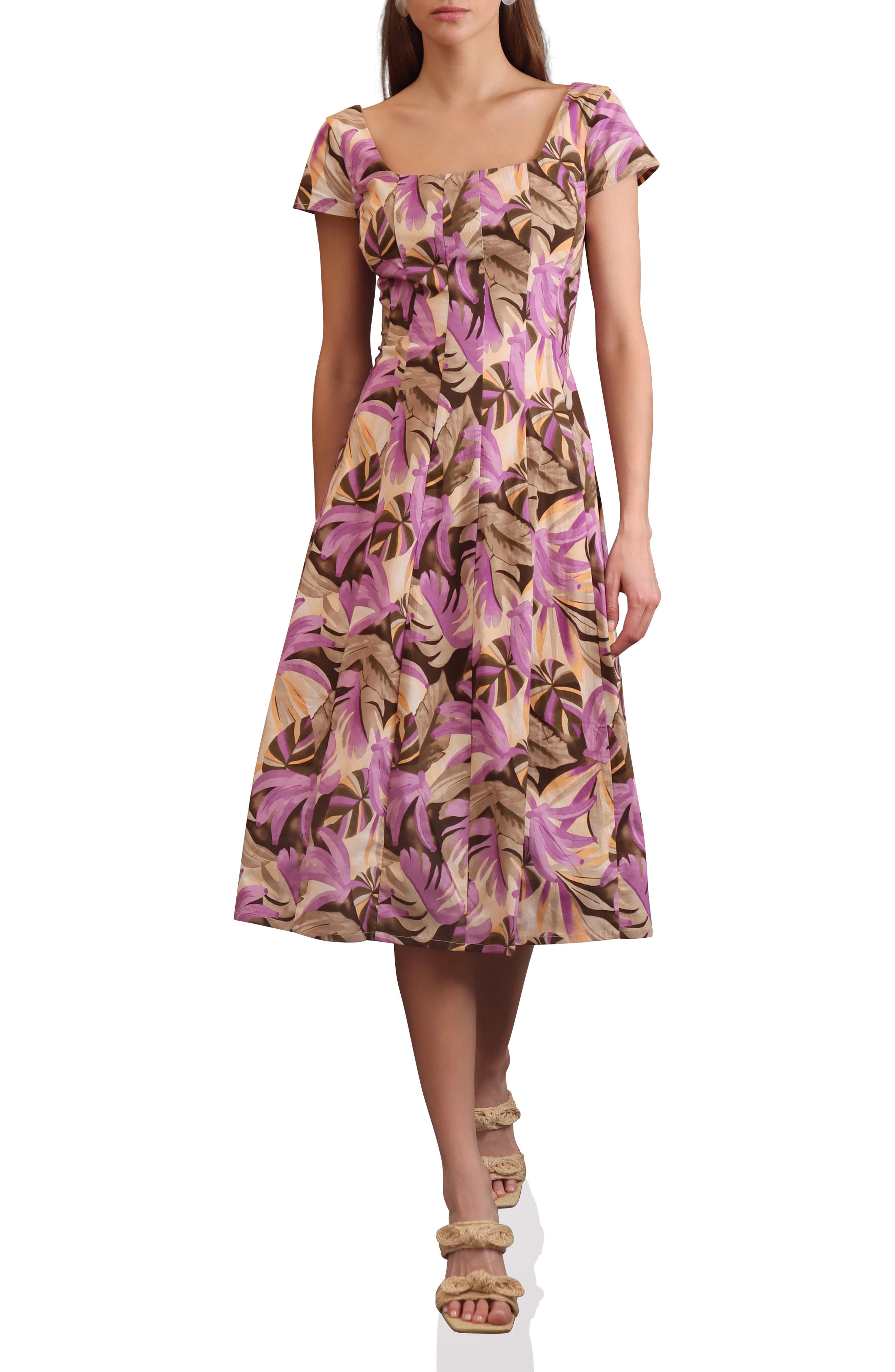 Avec Les Filles Seamed Fit and Flare Dress