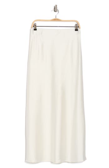 Shop Renee C Satin A-line Skirt In Ivory