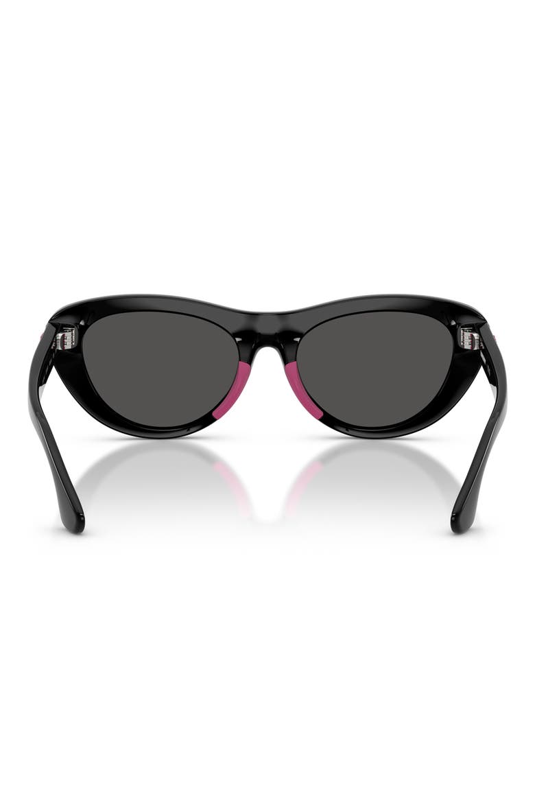 Kids' 49mm Small Cat Eye Sunglasses, Alternate, color, BLACK / DARK GREY