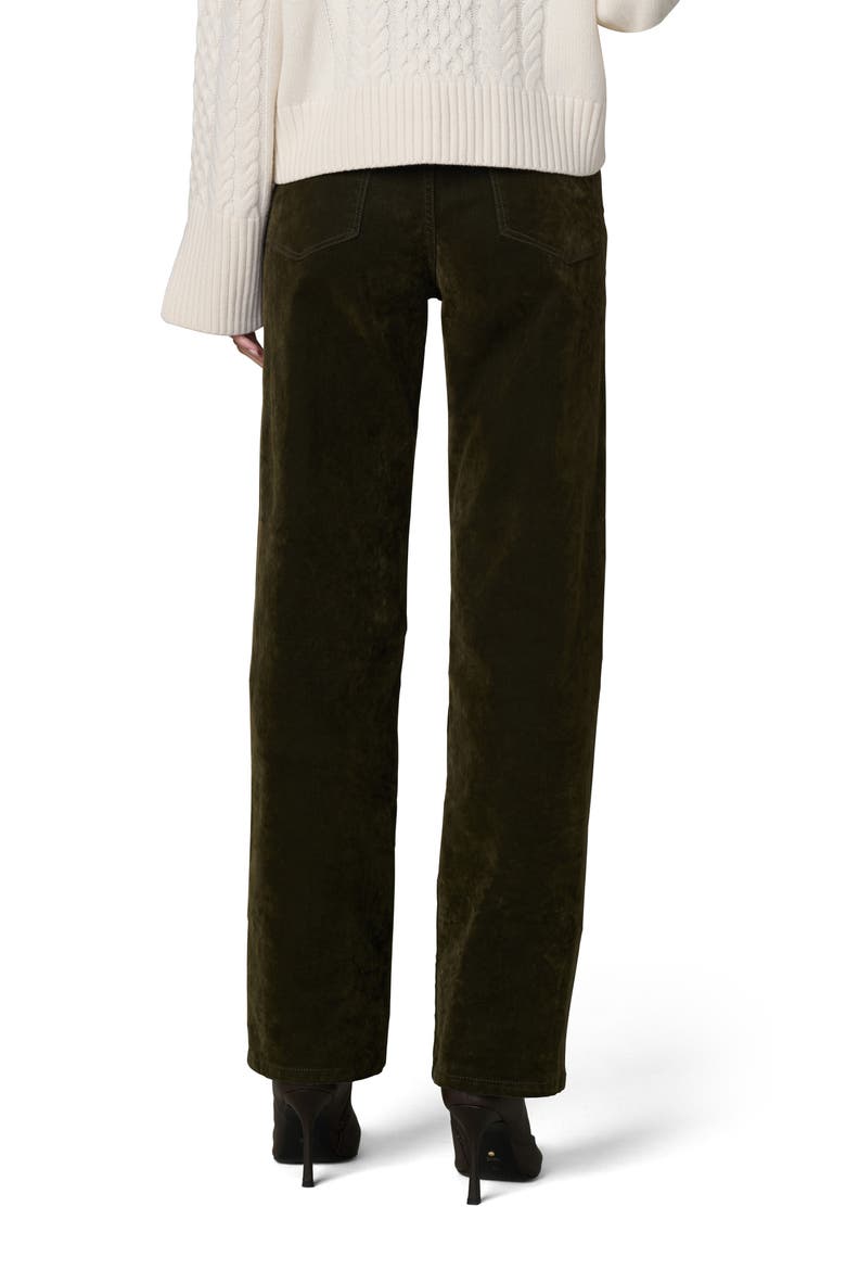 The Margot Flocked High Waist Straight Leg Jeans, Alternate, color, OLIVE