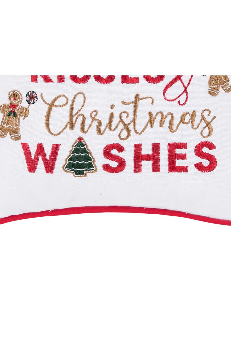 C&F Home "Gingerbread Kisses and Christmas Wishes" Cotton Petite Accent Pillow, 10" x 10"., Alternate, color, 