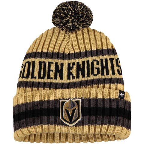 Men's '47 Gold Vegas Golden Knights Bering Cuffed Knit Hat with Pom