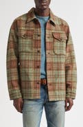Double RL Plaid Felted Wool Blend Button-Up Shirt Jacket