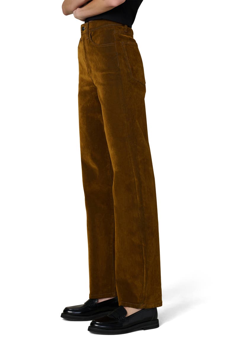 The Margot Flocked High Waist Straight Leg Jeans, Alternate, color, BRONZE BROWN