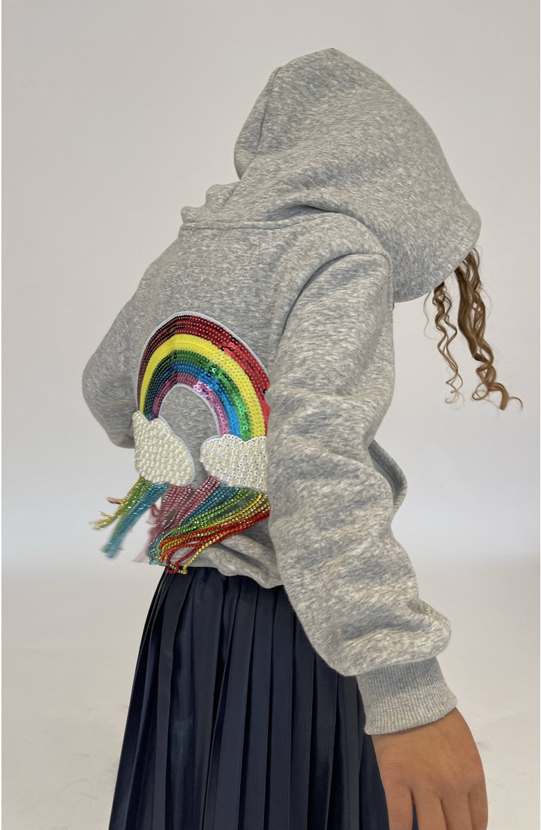 Lola + The Boys Crystal Rainbow Rain Hoodie, Alternate, color,