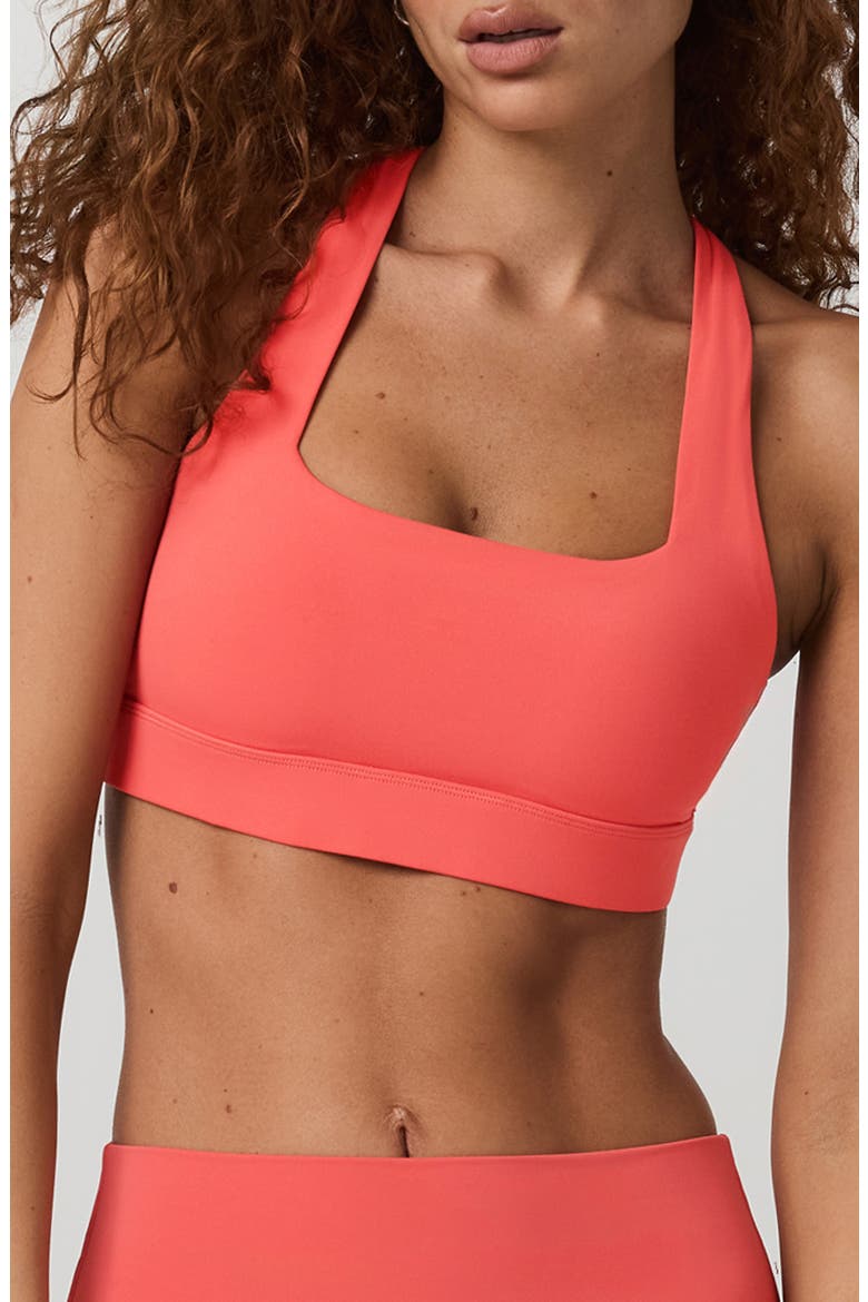 Daily Form Sports Bra, Main, color, BRIGHT CORAL