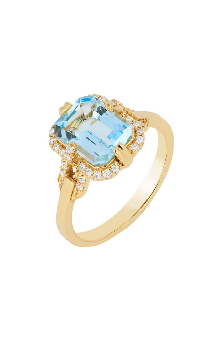 GOSHWARA Gossip Emerald-Cut Cocktail Ring, Main, color, Pale Blue