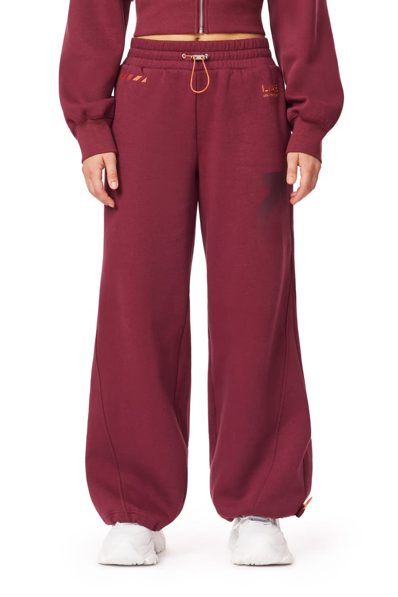 Bungee Wide Leg Sweatpants, Main, color, BURGUNDY