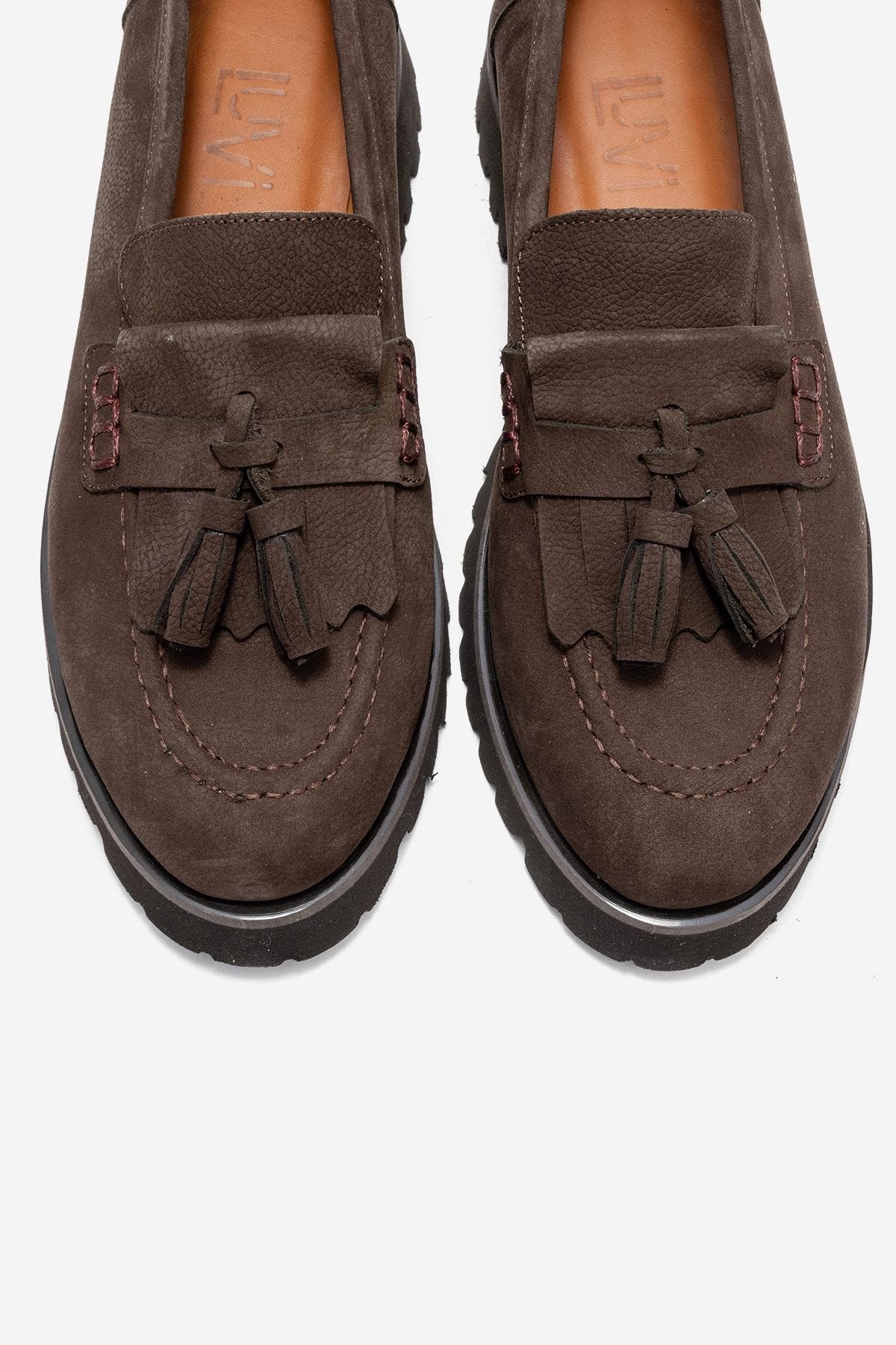 Poen Leather Tassel Loafer, Alternate, color, Brown Suede Leather