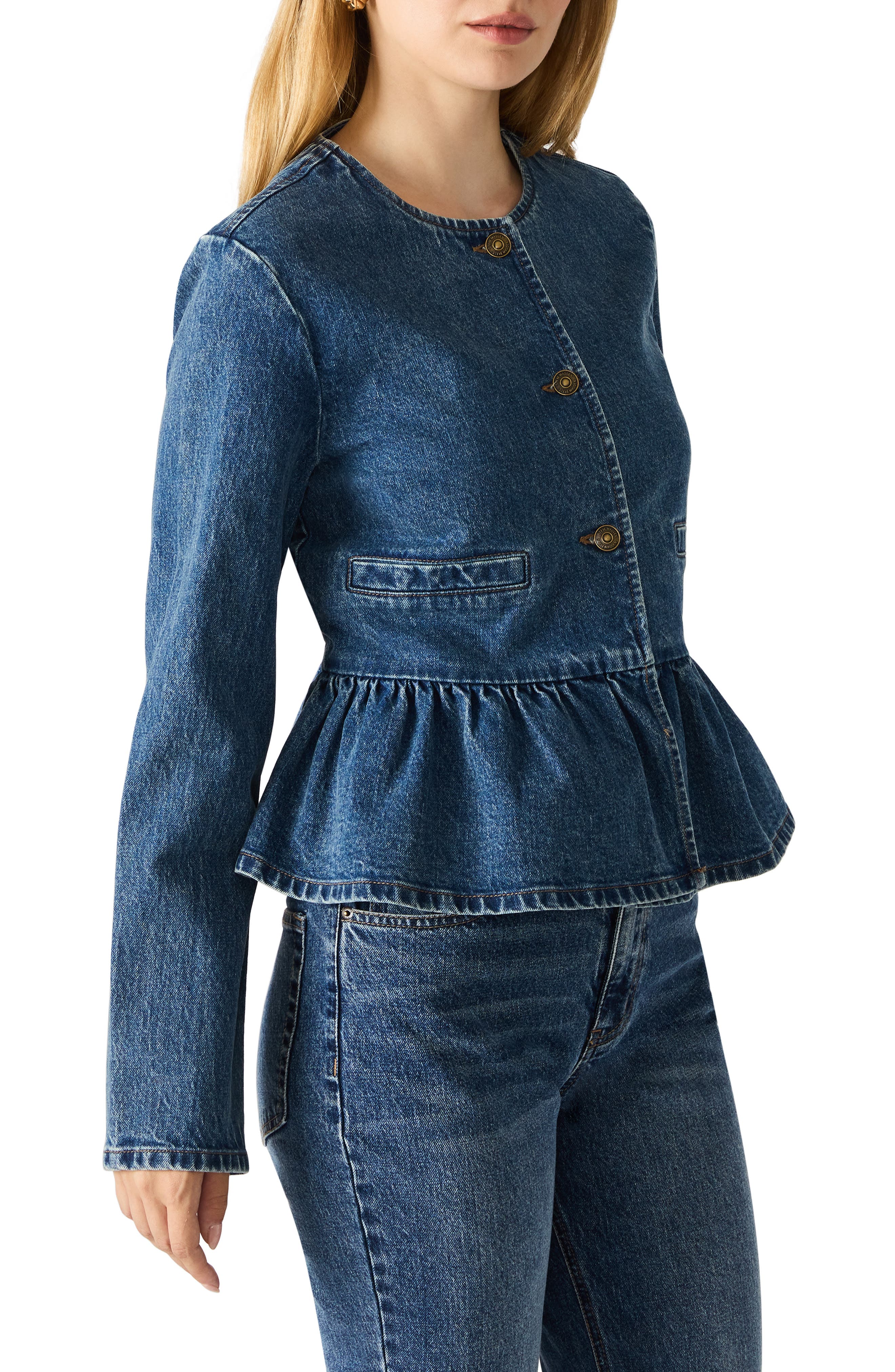 Abigale Peplum Denim Jacket (Women) | Nordstrom