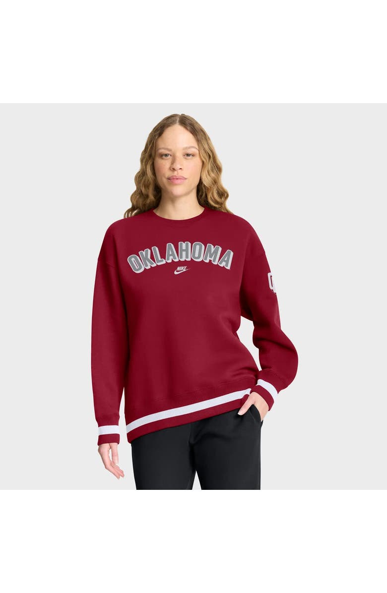 Nike Women's Nike Crimson Oklahoma Sooners Oversized Legacy Phoenix Sweatshirt, Main, color, Crimson