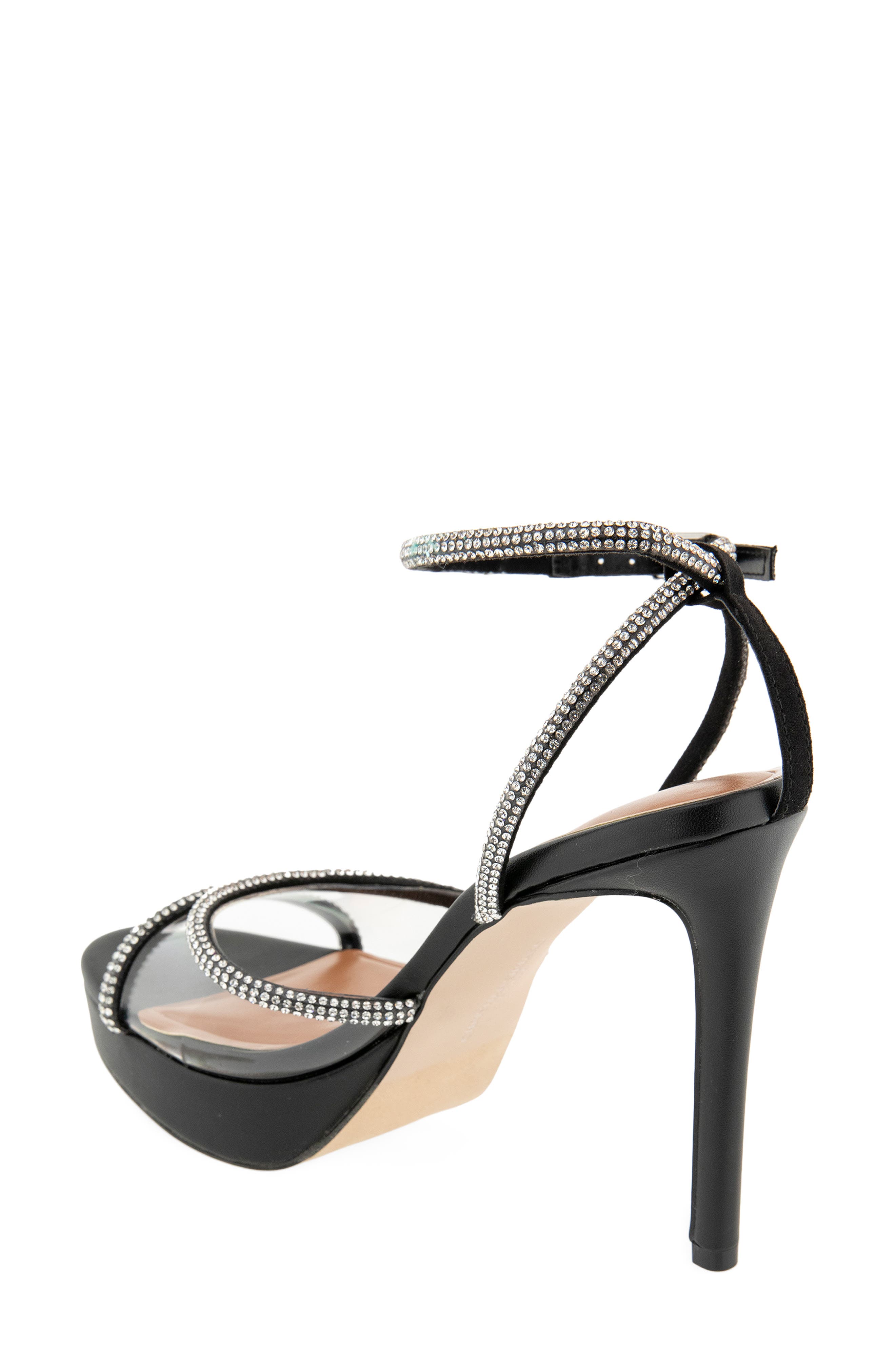 Christian Siriano Nicola Ankle Strap Platform Sandal, Alternate, color, Clear/ Black