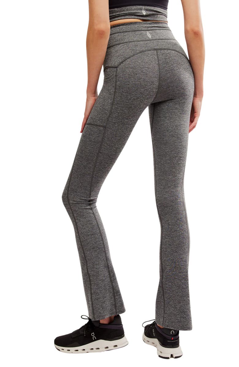 Free People Mountain Blazing Pocket Flare Leggings, Alternate, color, Black Heather