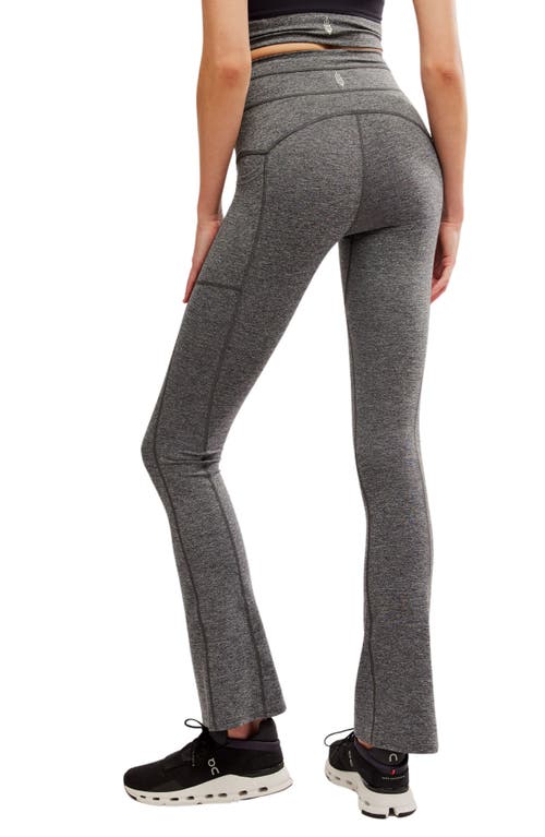 Free People Mountain Blazing Pocket Flare Leggings In Black Heather