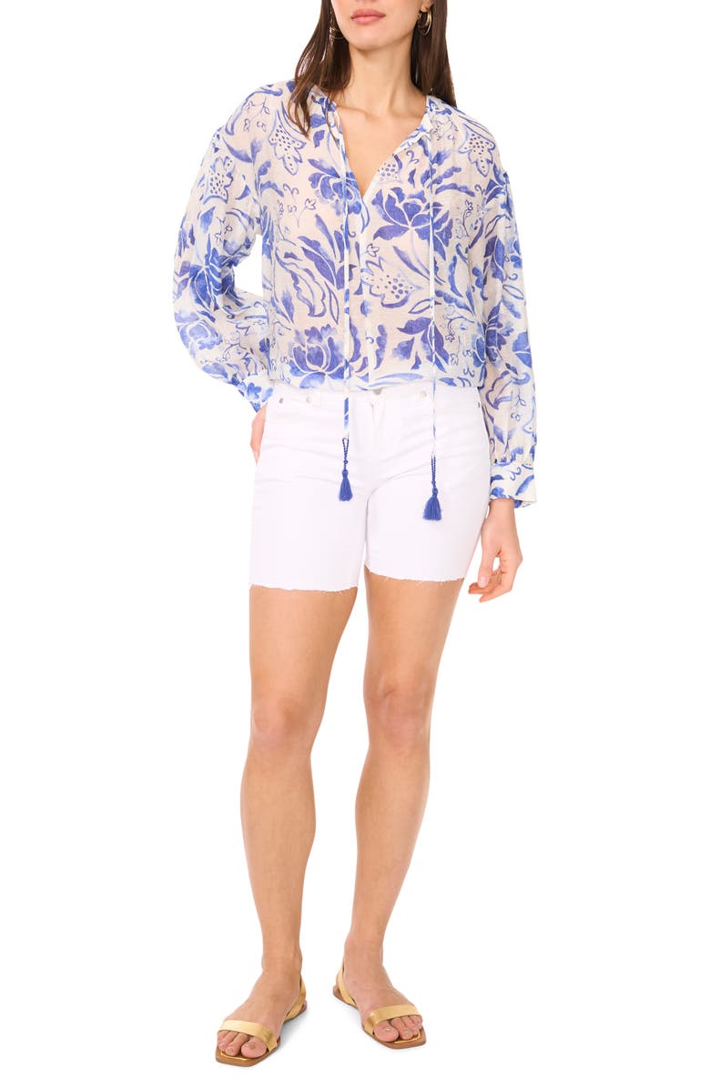 Vince Camuto Oversize Tie Neck Top, Alternate, color, 