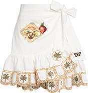 Camilla Embroidered Ruffle Hem Wrap Skirt