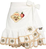 Camilla Embroidered Ruffle Hem Wrap Skirt