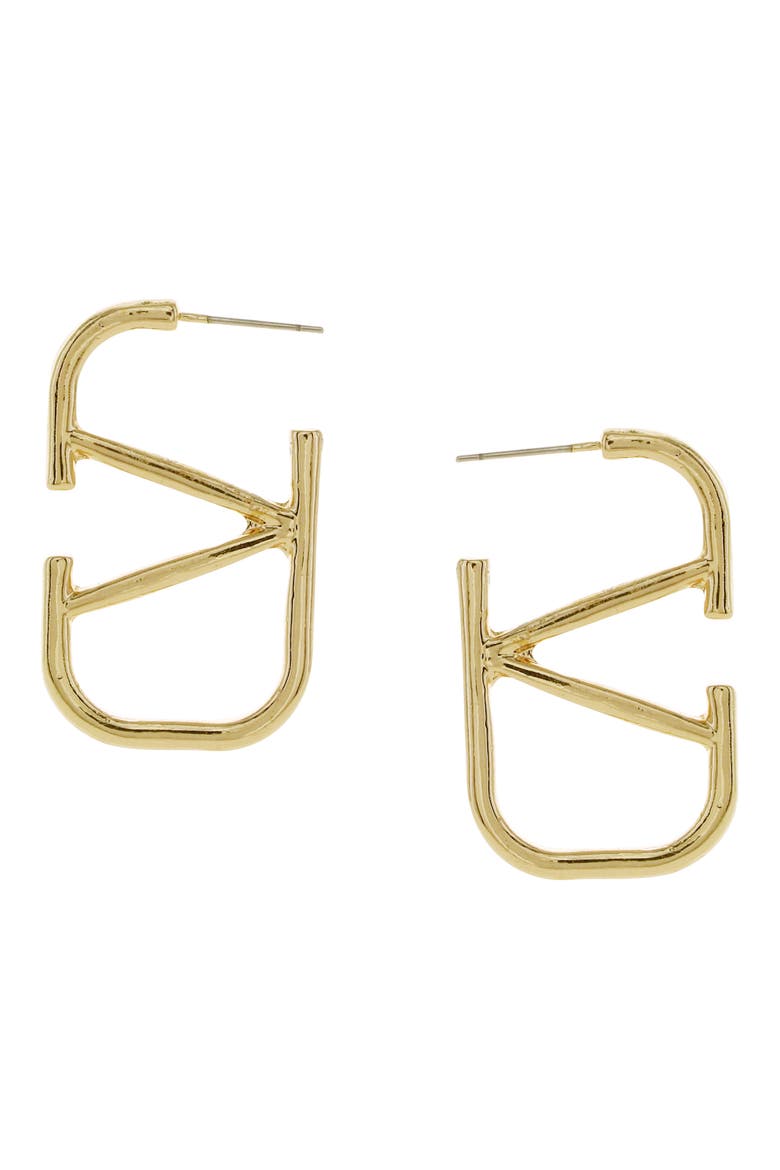V Drop Earrings, Main, color, GOLD
