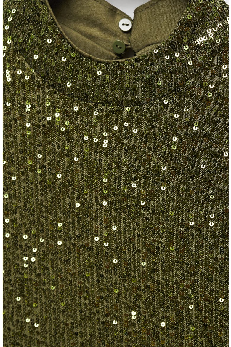 Mock Neck Sequin Top, Alternate, color, OLIVE GREEN
