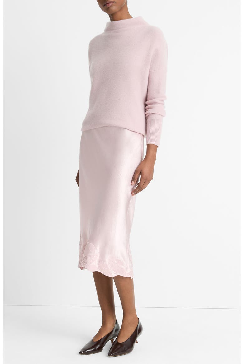 Asymmetric Hem Satin Slip Skirt, Alternate, color, ORCHID STONE