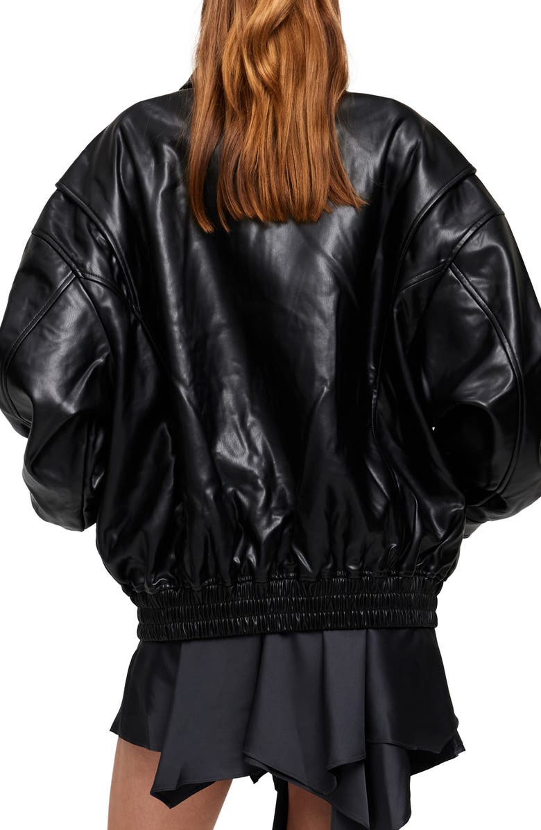 LIONESS Kenny Oversize Faux Leather Bomber Jacket, Alternate, color, 