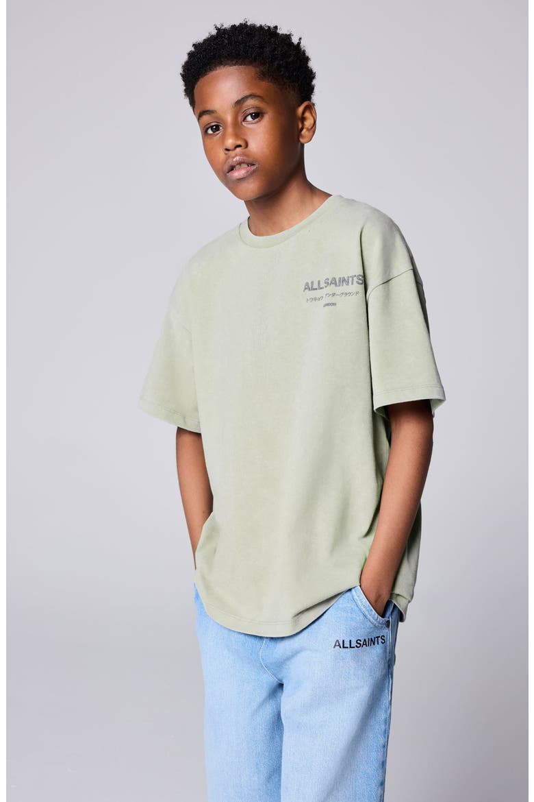 Kids' Underground Washed Graphic Tee, Alternate, color, GREY