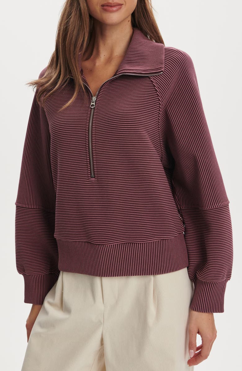 Varley Milano Half-Zip Sweatshirt, Main, color, Sassafrass / Wistful Mauve